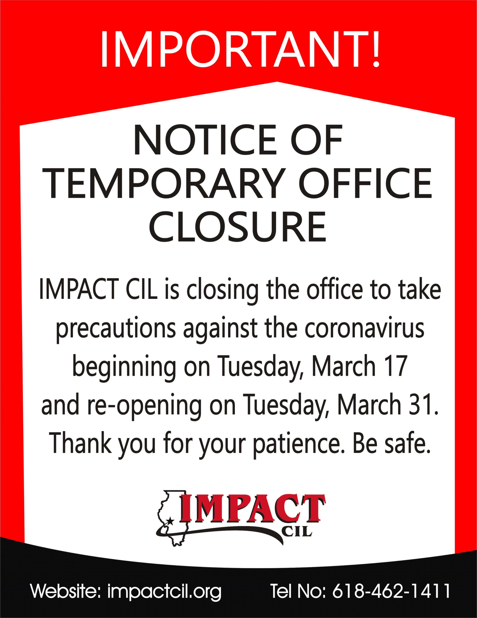 Notice_of_Office_Closure IMPACT CIL